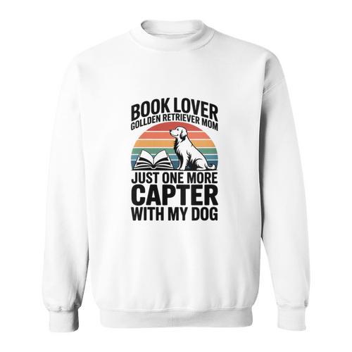 Women's Book Lover Golden Retriever Mom Just One More Chapter Sweatshirt - Bookorys