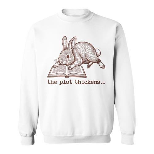 Women's Bookish Rabbit Reading Fiction Novel Book Vintage Bookworms Sweatshirt - Bookorys CA