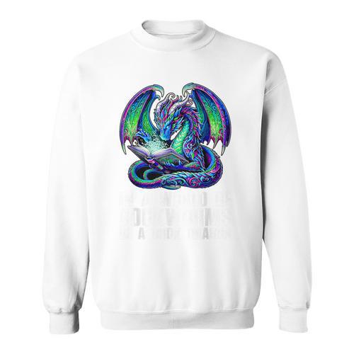 In a World Of Bookworms Be a Book Dragon Reading Sweatshirt - Bookorys AU