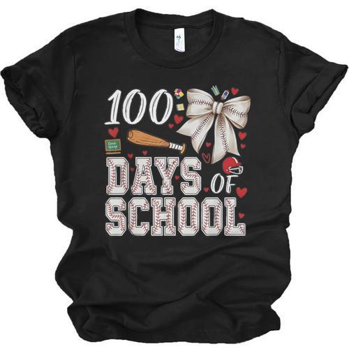 100 Days Of School Baseball 100th Day Of School Coquette Bow Unisex Jersey T-Shirt - Sportilla