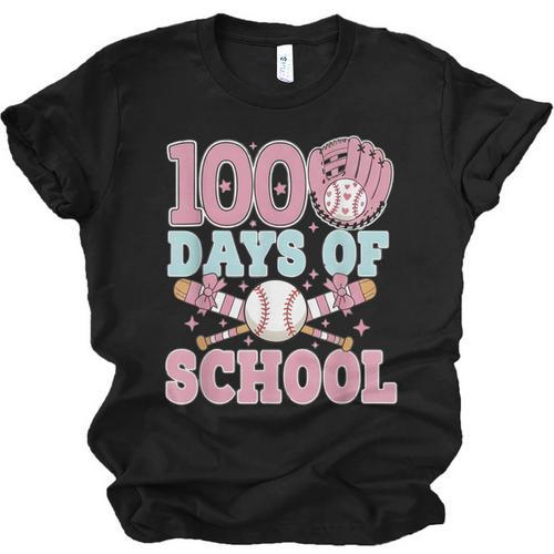 100 Days Of School Baseball 100th Day Of School Girls Unisex Jersey T-Shirt - Sportilla