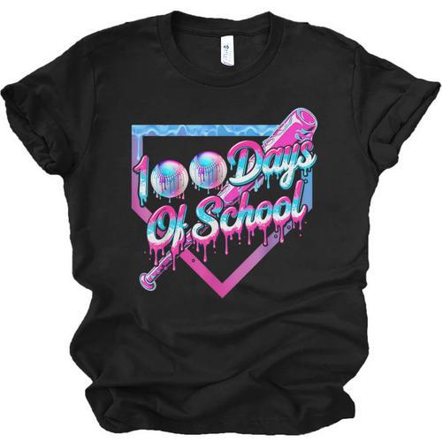100 Days Of School Baseball 100th Day Ice Cream Boys Kids Unisex Jersey T-Shirt - Sportilla