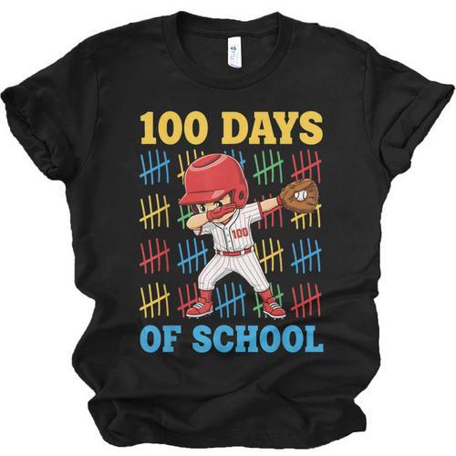 100 Days Of School Baseball Bat 100th Day Of School Boys Unisex Jersey T-Shirt - Sportilla