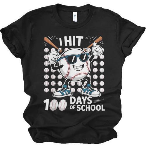 100 Days Of School Baseball Bat 100th Day Of School Unisex Jersey T-Shirt - Sportilla