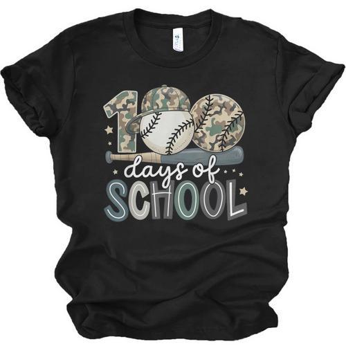 100 Days Of School Baseball Camo Camo Cap Boy School Unisex Jersey T-Shirt - Sportilla