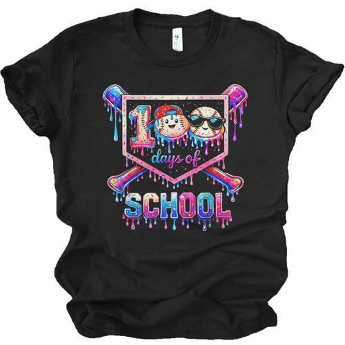 100 Days Of School Baseball Drip Boys For Men Kids Unisex Jersey T-Shirt - Sportilla