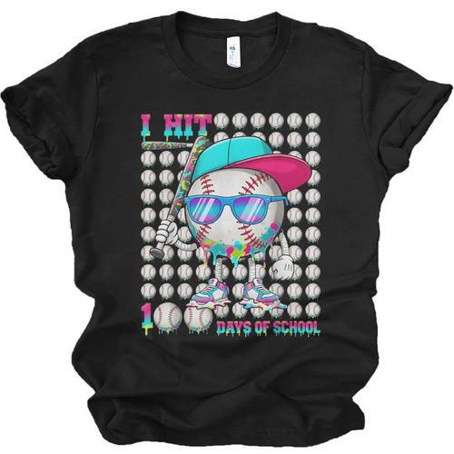100 Days Of School Baseball Drip Ice Cream Boys Kids Unisex Jersey T-Shirt - Sportilla
