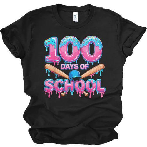 100 Days Of School Baseball Dripping Ice Cream 100th Day Unisex Jersey T-Shirt - Sportilla