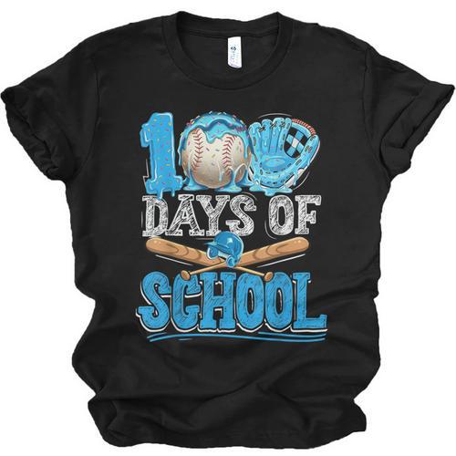 100 Days Of School Baseball Ice Cream Drip Student Kids Boys Unisex Jersey T-Shirt - Sportilla