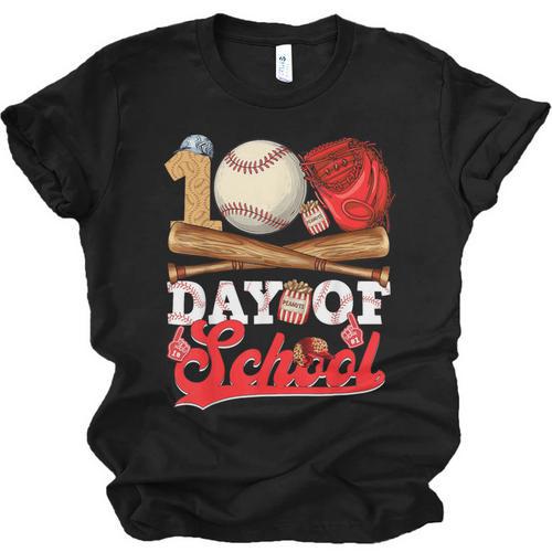100 Days Of School Baseball Player Sports Game Teacher Kid Unisex Jersey T-Shirt - Sportilla