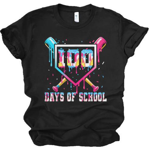 100 Days Of School Boy Kids Baseball Ice Cream Drip Teacher Unisex Jersey T-Shirt - Sportilla