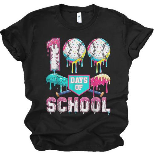 100 Days Of School Boys Kids 100th Day Of School Baseball Unisex Jersey T-Shirt - Sportilla