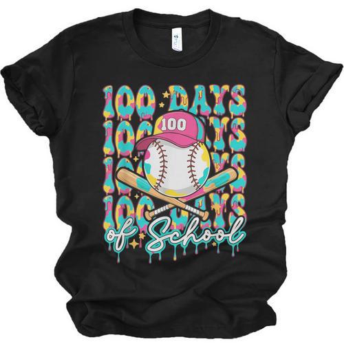 100 Days Of School Drip Baseball 100th Day Baseball School Unisex Jersey T-Shirt - Sportilla