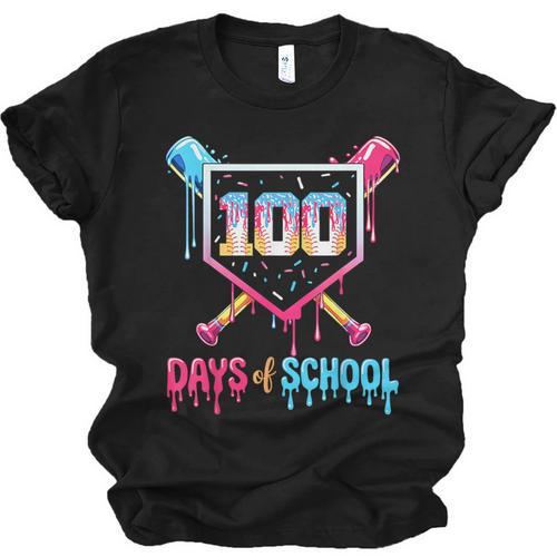 100 Days Of School Ice Cream Drip Baseball 100 Days Smarter Unisex Jersey T-Shirt - Sportilla