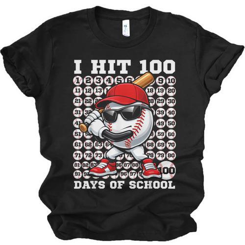 100 Days Of School Retro Baseball Sport For Boys Teachers Unisex Jersey T-Shirt - Sportilla