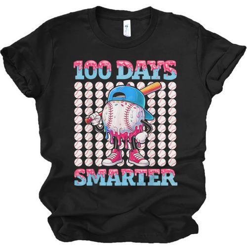 100 Days Smarter Baseball Drip Boys 100 Days Of School Kids Unisex Jersey T-Shirt - Sportilla