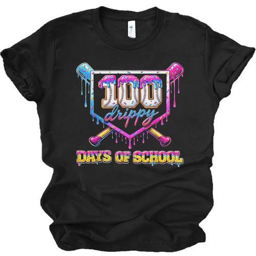 100 Drippy Days Of School Baseball For Boy Kids Unisex Jersey T-Shirt - Sportilla