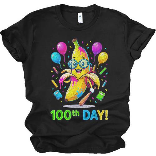 100th Day Of School Banana Baseball Drip For Kids Youth Girl Unisex Jersey T-Shirt - Sportilla