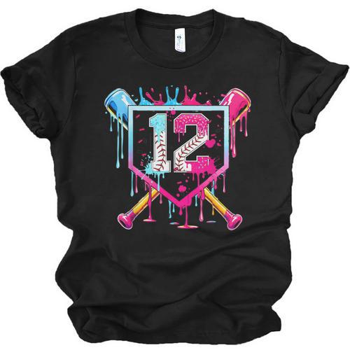12th Birthday Boys Baseball Ice Cream Drip Boys Baseball Unisex Jersey T-Shirt - Sportilla