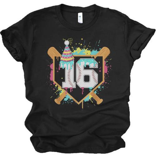 16th Birthday Baseball Drip Number 16 Year Old Birthday Boy Unisex Jersey T-Shirt - Sportilla