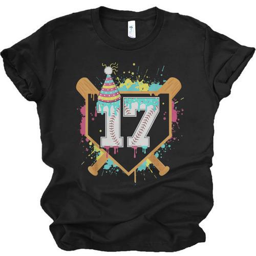 17th Birthday Baseball Drip Number 17 Year Old Birthday Boy Unisex Jersey T-Shirt - Sportilla