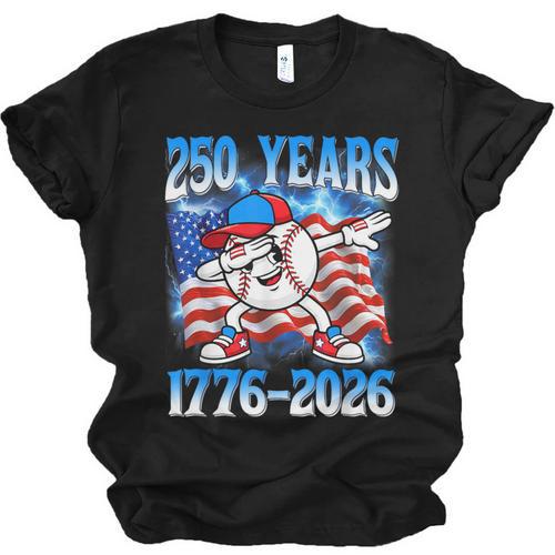 250 Years 1776 2026 250th Baseball American Flag 4th Of July Unisex Jersey T-Shirt - Sportilla