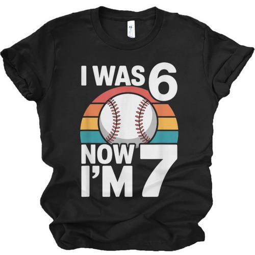 I Was 6 Now Im 7 Baseball Birthday Age 7 Unisex Jersey T-Shirt - Sportilla