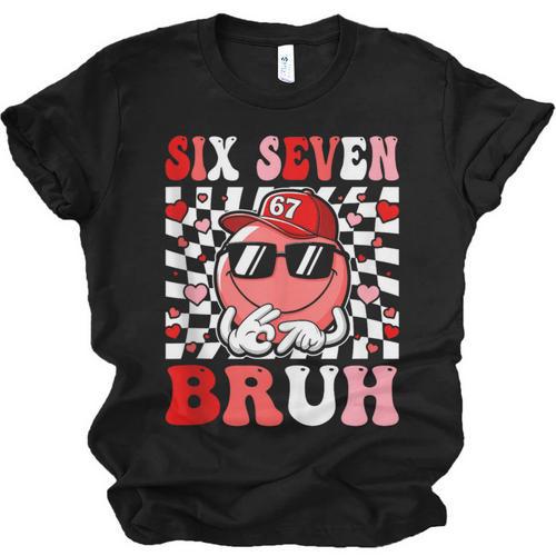 6 7 Bruh Six Seven Valentine Heart Baseball Unisex Jersey T-Shirt - Sportilla
