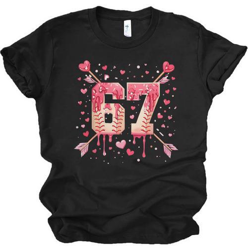 6 7 Melting Number Arrow Baseball Drip Valentine's Day Unisex Jersey T-Shirt - Sportilla