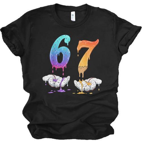 6 7 Six Seven Meme Hands Ice Cream Baseball Drip Boy Girl Unisex Jersey T-Shirt - Sportilla