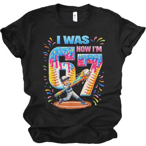 I Was 6 Now I'm 7 Baseball Birthday Boy For Teens Kids Unisex Jersey T-Shirt - Sportilla