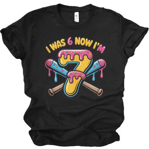 I Was 6 Now I'm 7 Dripping Ice Cream Baseball 67 Drip Unisex Jersey T-Shirt - Sportilla