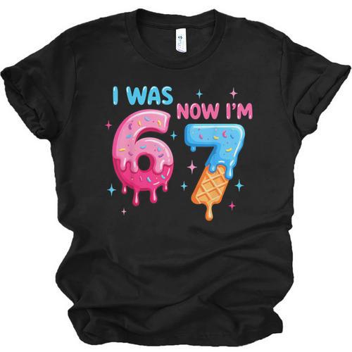 I Was 6 Now I'm 7 Meme Six Seven Baseball 7th Birthday Unisex Jersey T-Shirt - Sportilla