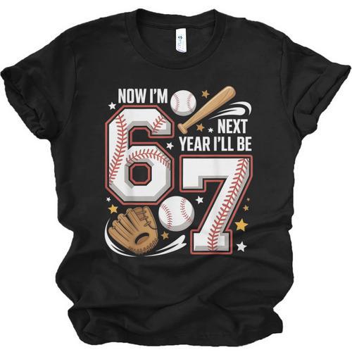 6 Year Old Birthday 67 Trend Baseball Now I’m 6 Next Year 7 Unisex Jersey T-Shirt - Sportilla