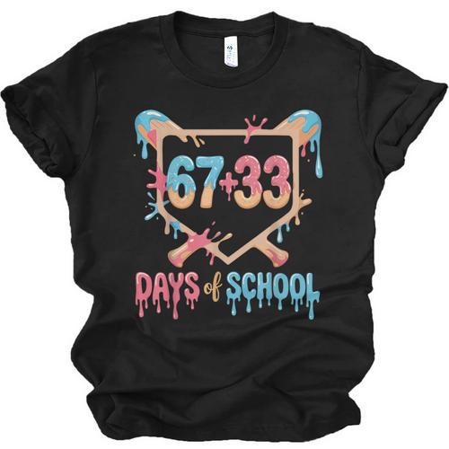 67 33 Days Of School Baseball Drip 100 Days Of School Unisex Jersey T-Shirt - Sportilla