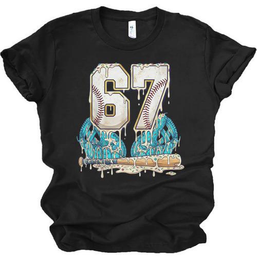 67 Baseball Drip Boys Youth Kids 6-7 Ice Cream Dripping 6 7 Unisex Jersey T-Shirt - Sportilla