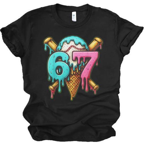 67 Baseball Ice Cream Drip Kids Unisex Jersey T-Shirt - Sportilla