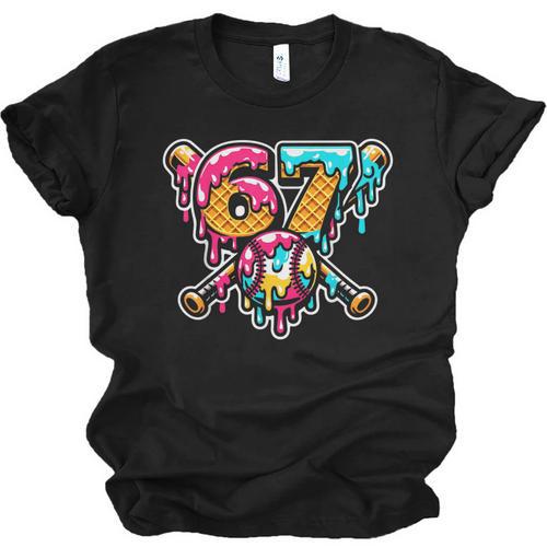 67 Baseball Ice Cream Drip Number Unisex Jersey T-Shirt - Sportilla
