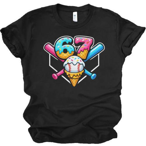 67 Ice Cream Drip Baseball Meme Six Seven Gen Alpha Slang Unisex Jersey T-Shirt - Sportilla