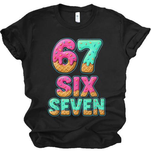 67 Ice Cream Drip Baseball Six Seven 6-7 Meme Teen Boy Unisex Jersey T-Shirt - Sportilla