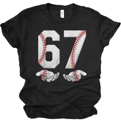 67 Six Seven Number 6 7 Meme Baseball Six Seven For Boys Men Unisex Jersey T-Shirt - Sportilla