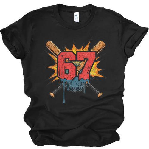 67 Sports Meme – Baseball Bats Number 6 7 Unisex Jersey T-Shirt - Sportilla