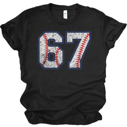 67 Sports Meme – Baseball Number 6 7 Unisex Jersey T-Shirt - Sportilla