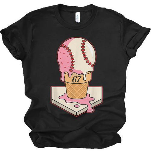 67 Tee Baseball Creamy Dripping Graphic Sixty-Seven Clothes Unisex Jersey T-Shirt - Sportilla