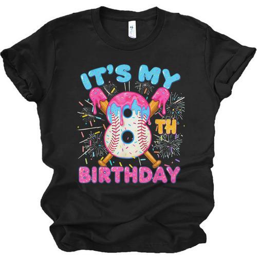 8th Birthday Baseball 8 Year Old Ice Cream Drip Boy Baseball Unisex Jersey T-Shirt - Sportilla