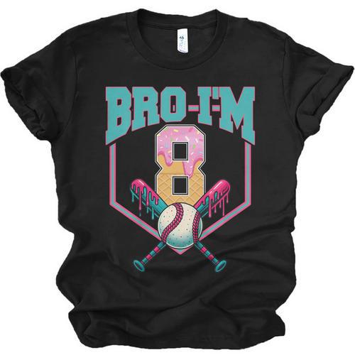 8th Birthday Boy Bro I'm 8 Years Old Baseball Theme Unisex Jersey T-Shirt - Sportilla