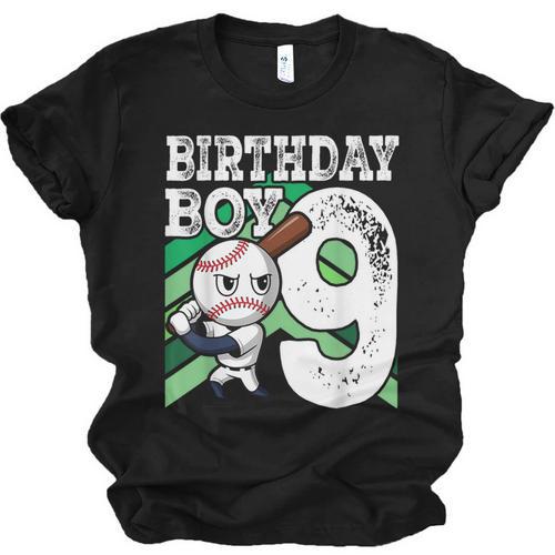 9th Birthday Baseball Birthday Party 9th Birthday Boy Unisex Jersey T-Shirt - Sportilla