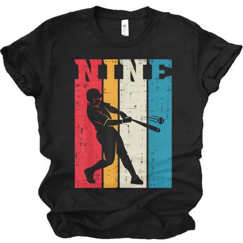 9th Birthday Nine Baseball Batter 9 Year Old Bday Boys Kids Unisex Jersey T-Shirt - Sportilla