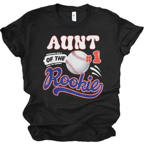 Aunt Rookie Of Year 1st Birthday Baseball Theme Matching Unisex Jersey T-Shirt - Sportilla