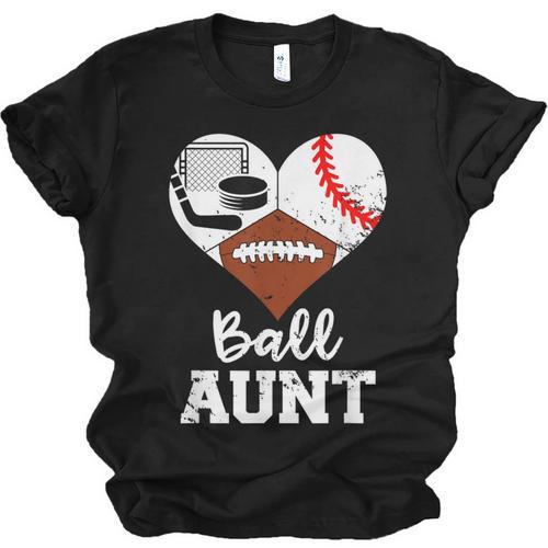 Ball Aunt Heart Football Baseball Hockey Game Day Unisex Jersey T-Shirt - Sportilla